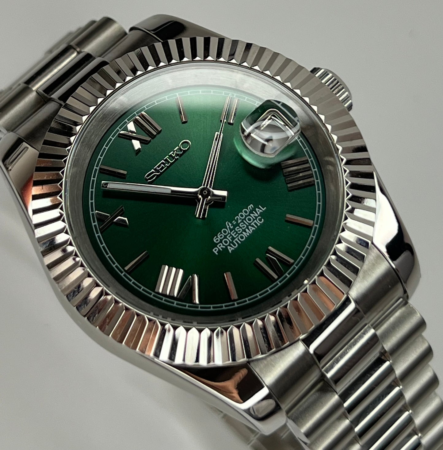 MOD Seiko Datejust Green