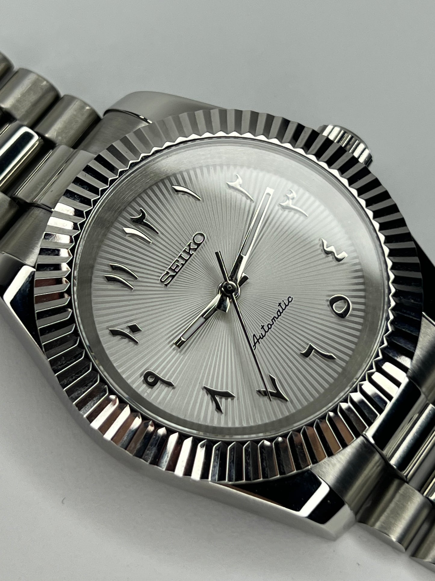 MOD Seiko Datejust White Arabic