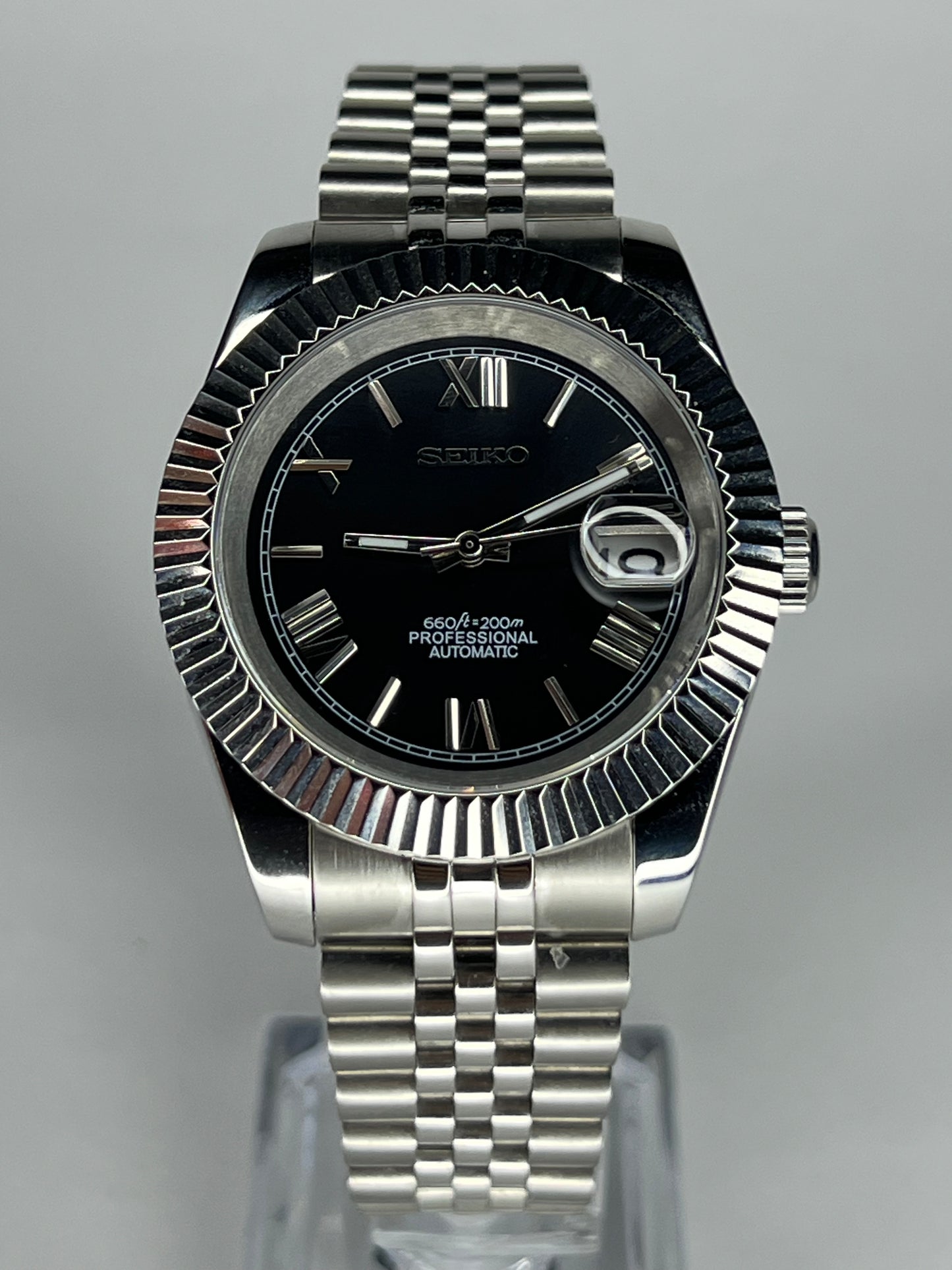 MOD Seiko Datejust Black