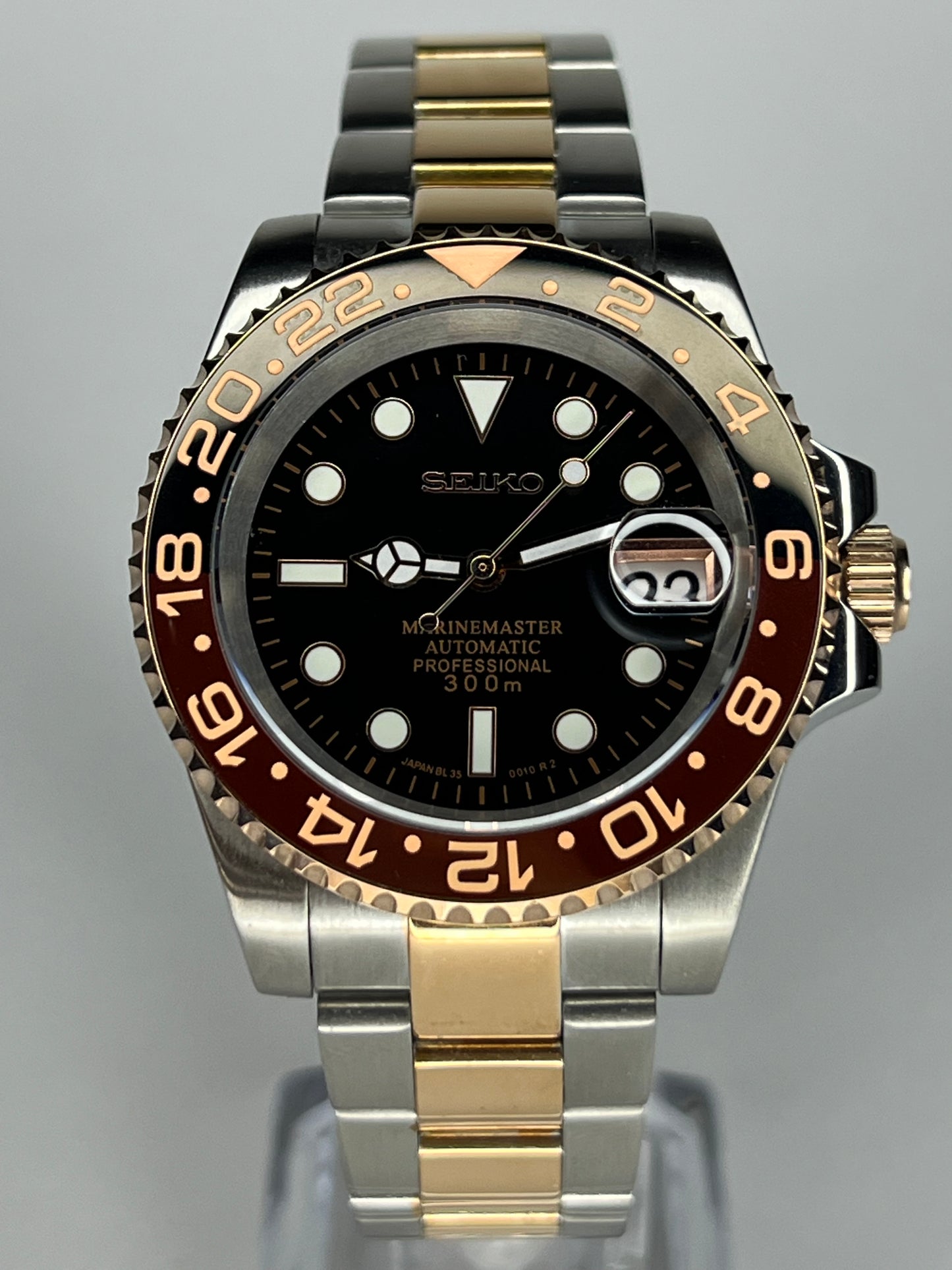 MOD Seiko Submariner RoseGold & Brown