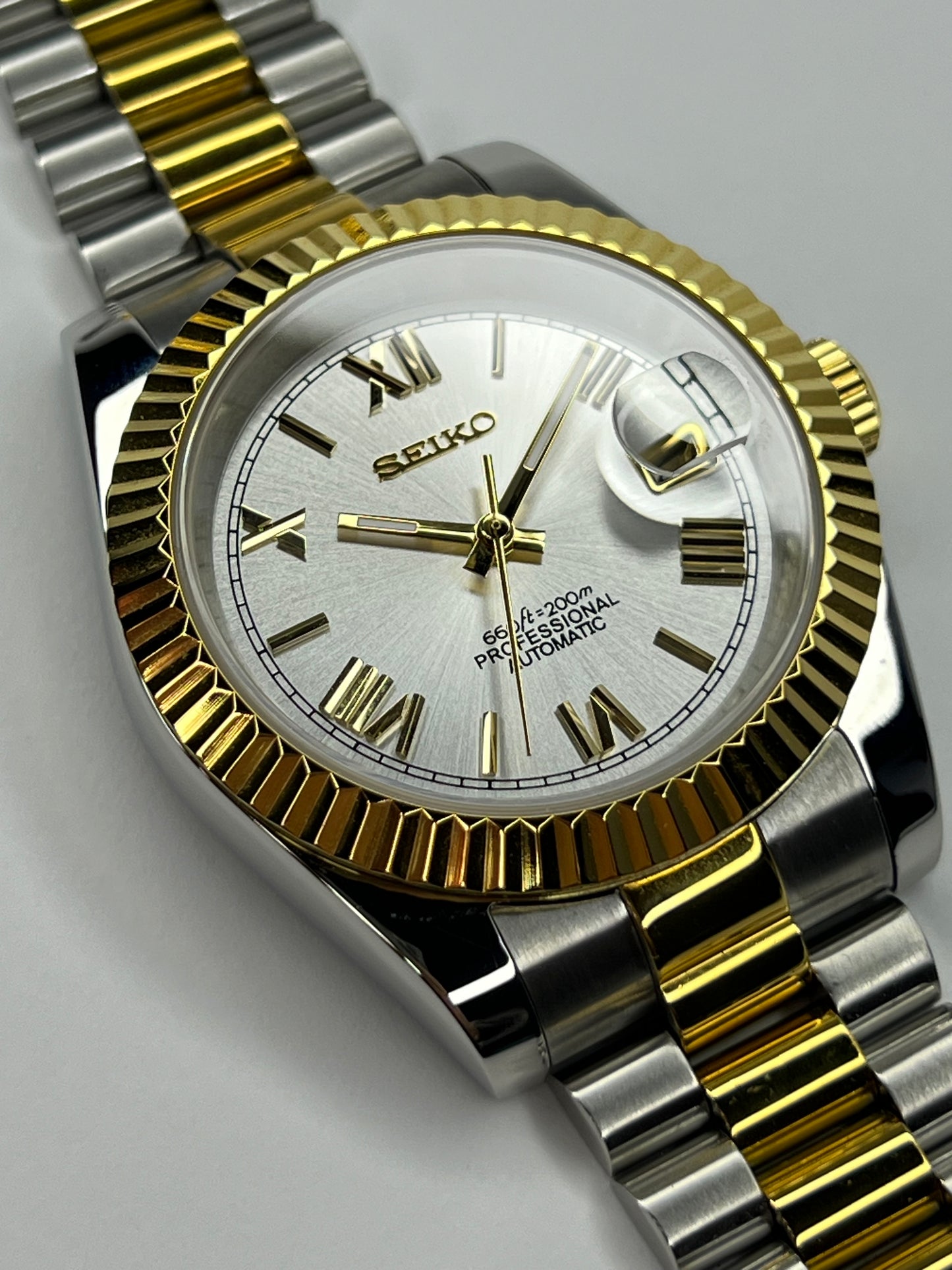 MOD Seiko Datejust Silver & Gold