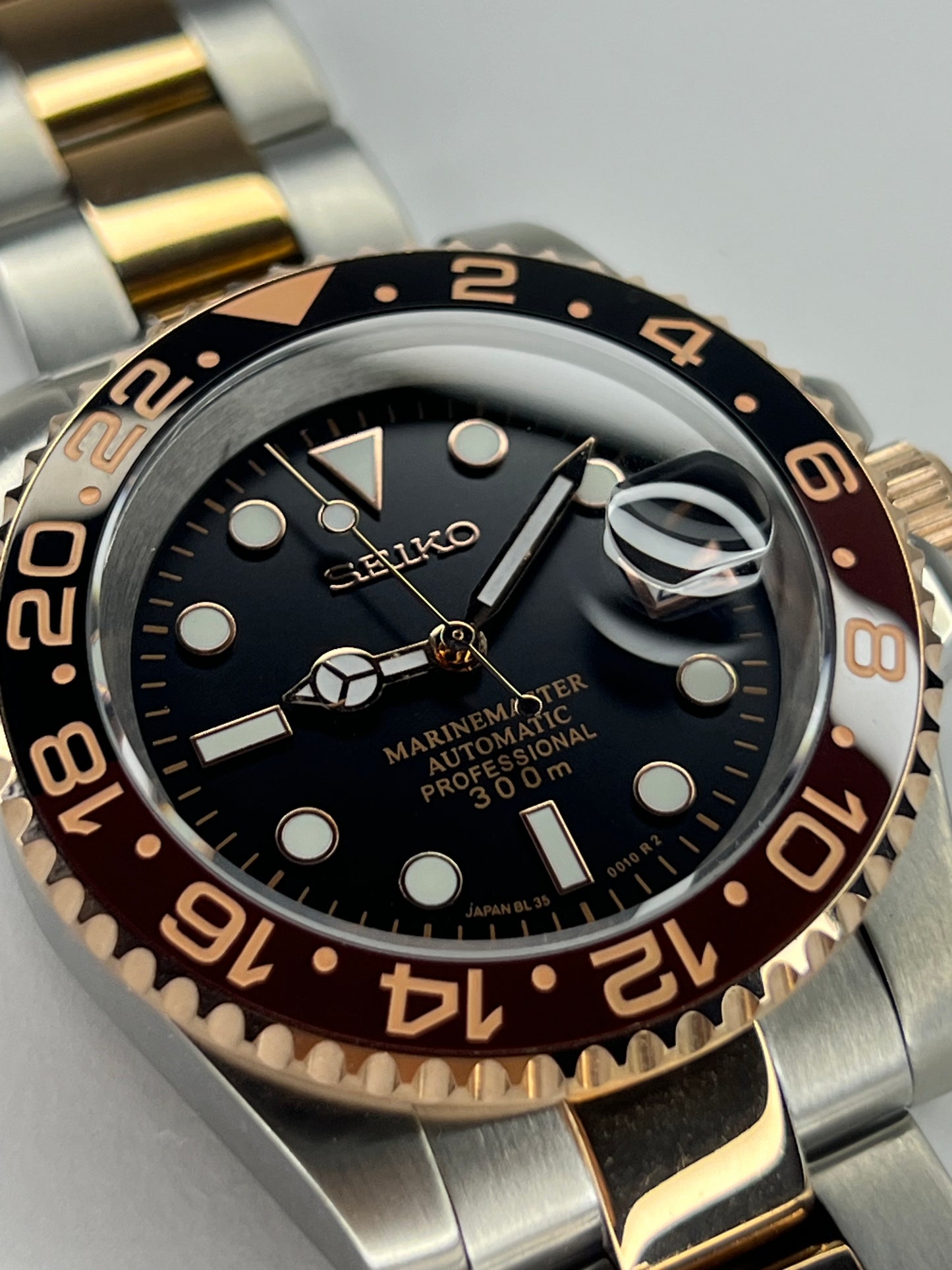 MOD Seiko Submariner RoseGold & Brown