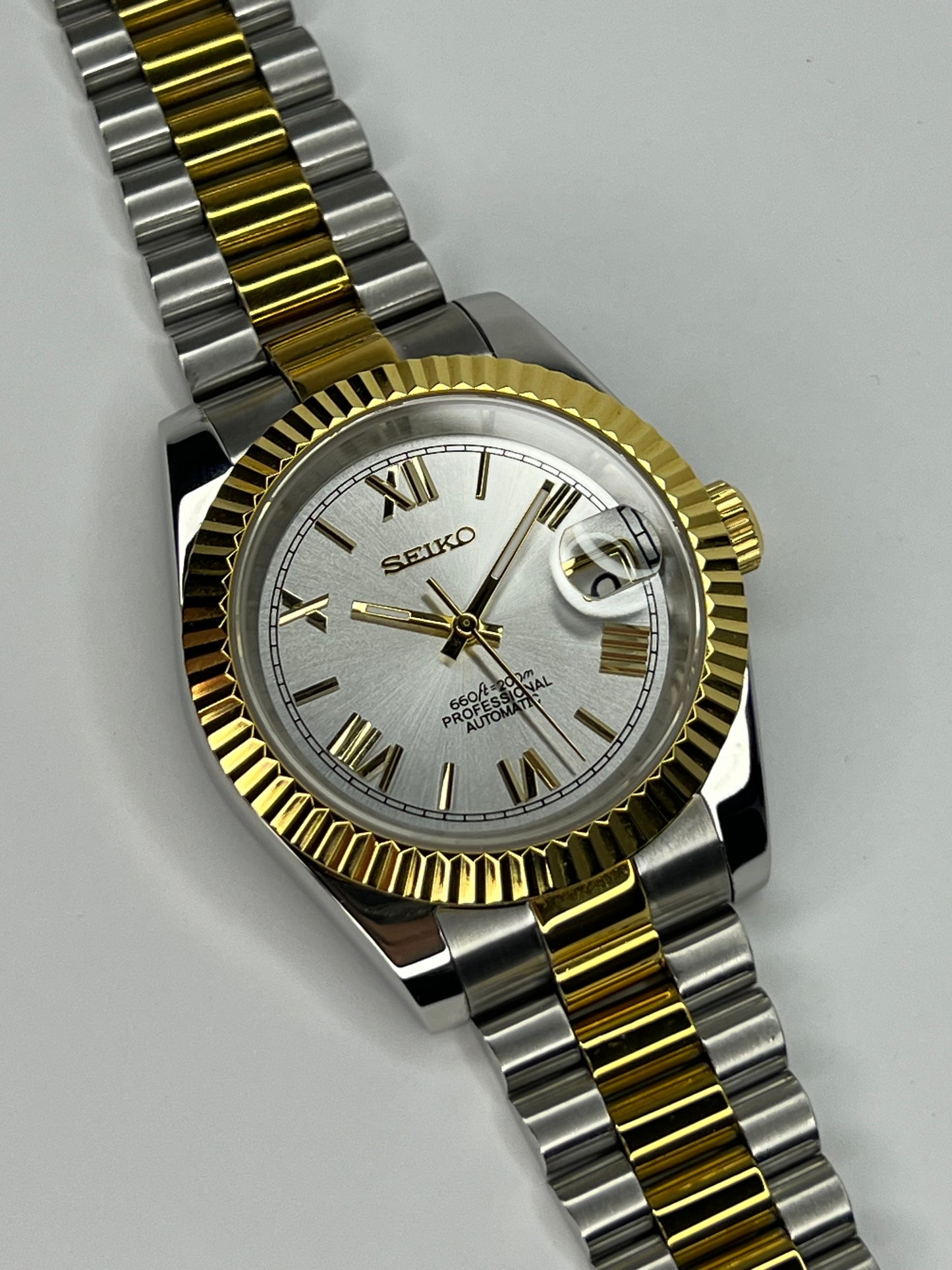 MOD Seiko Datejust Silver & Gold