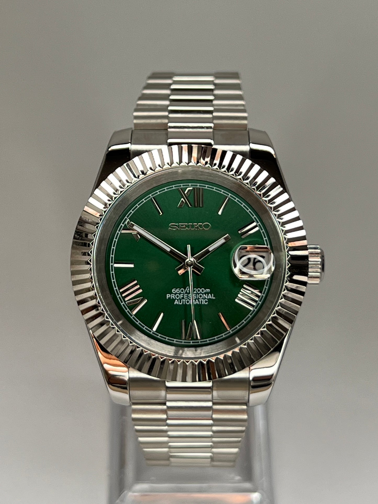 MOD Seiko Datejust Green