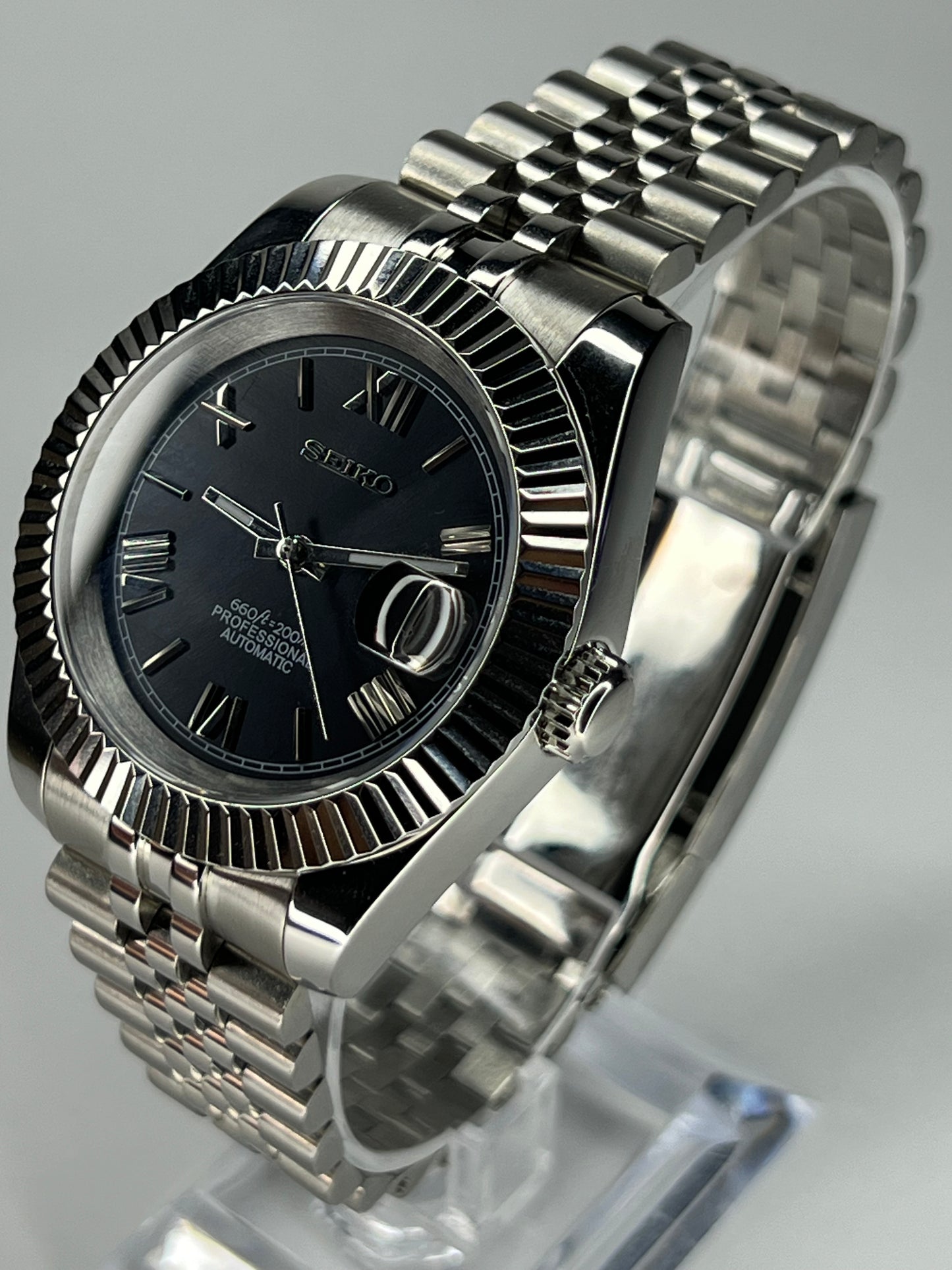 MOD Seiko Datejust Black