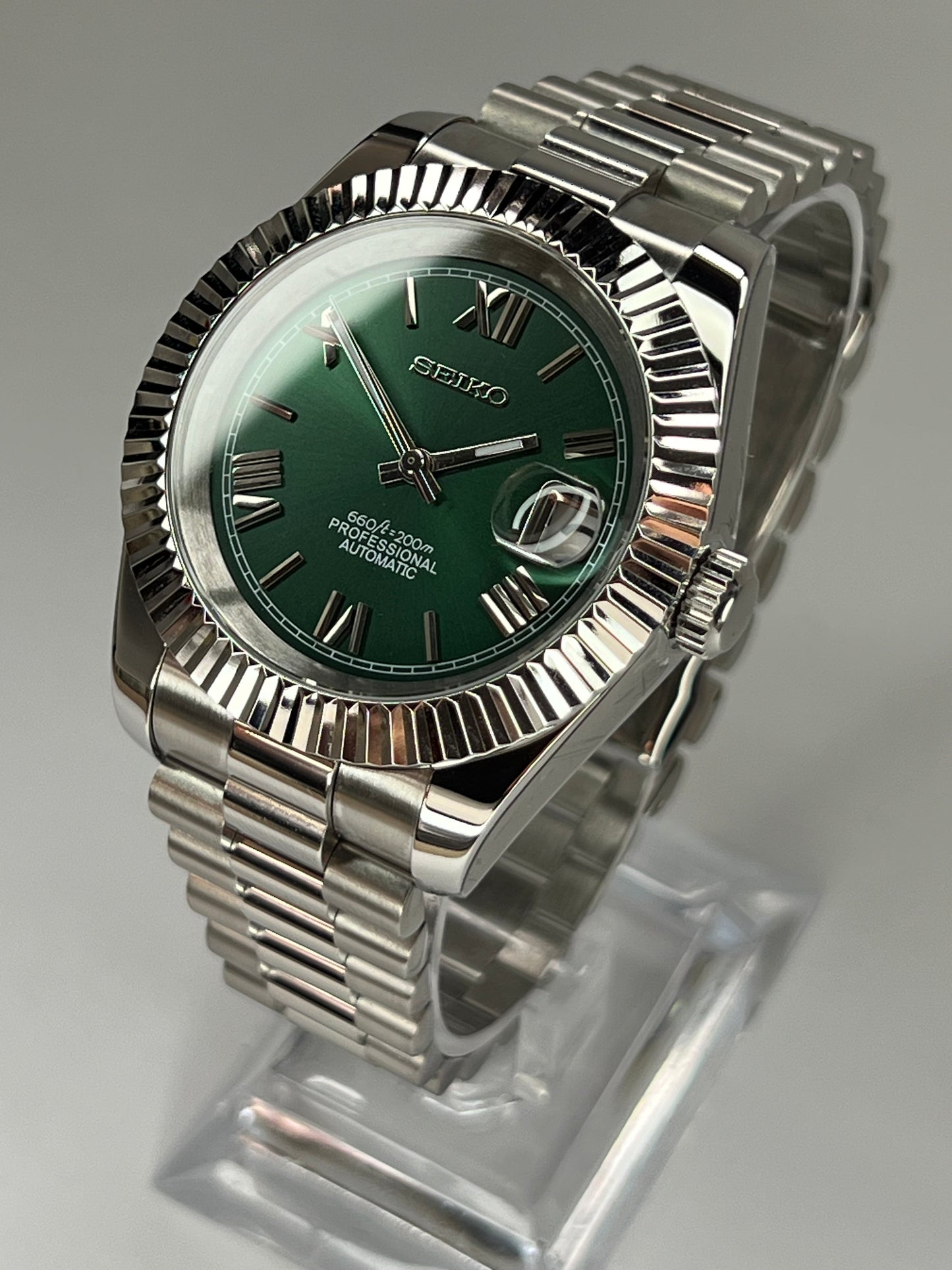 MOD Seiko Datejust Green