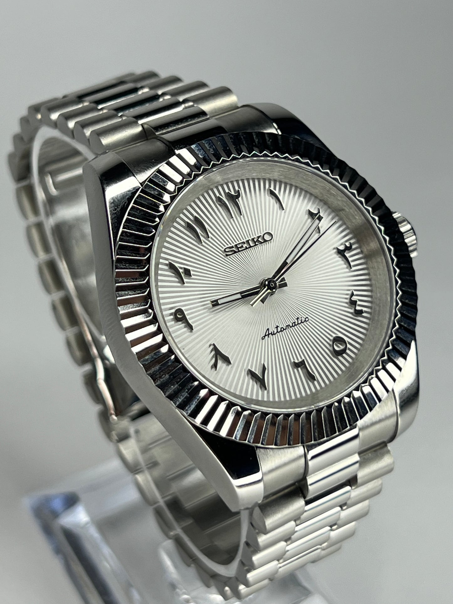 MOD Seiko Datejust White Arabic