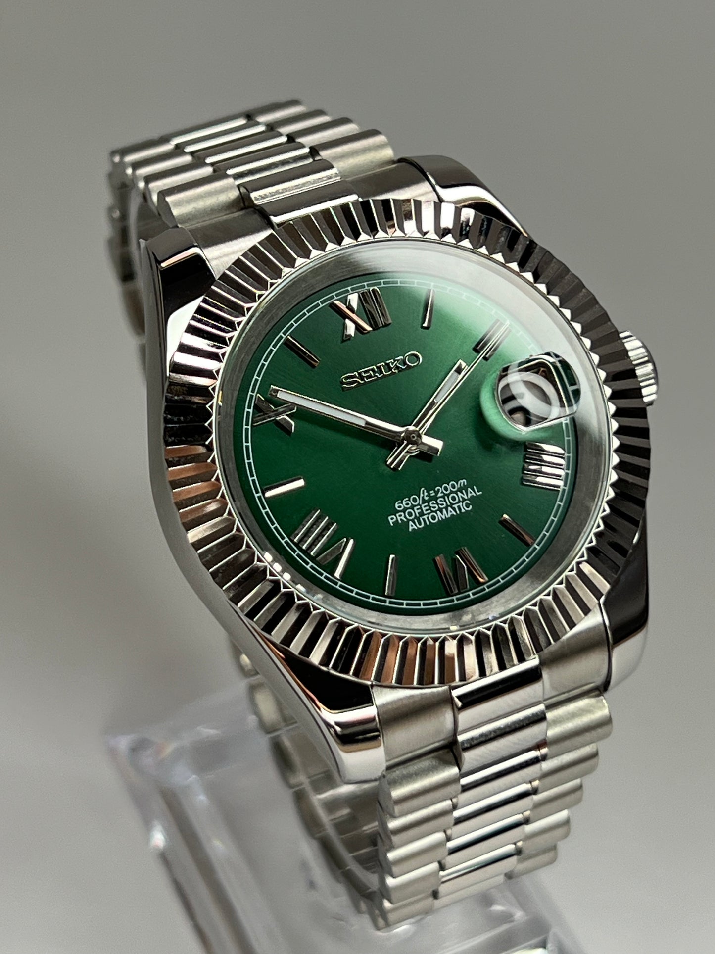 MOD Seiko Datejust Green