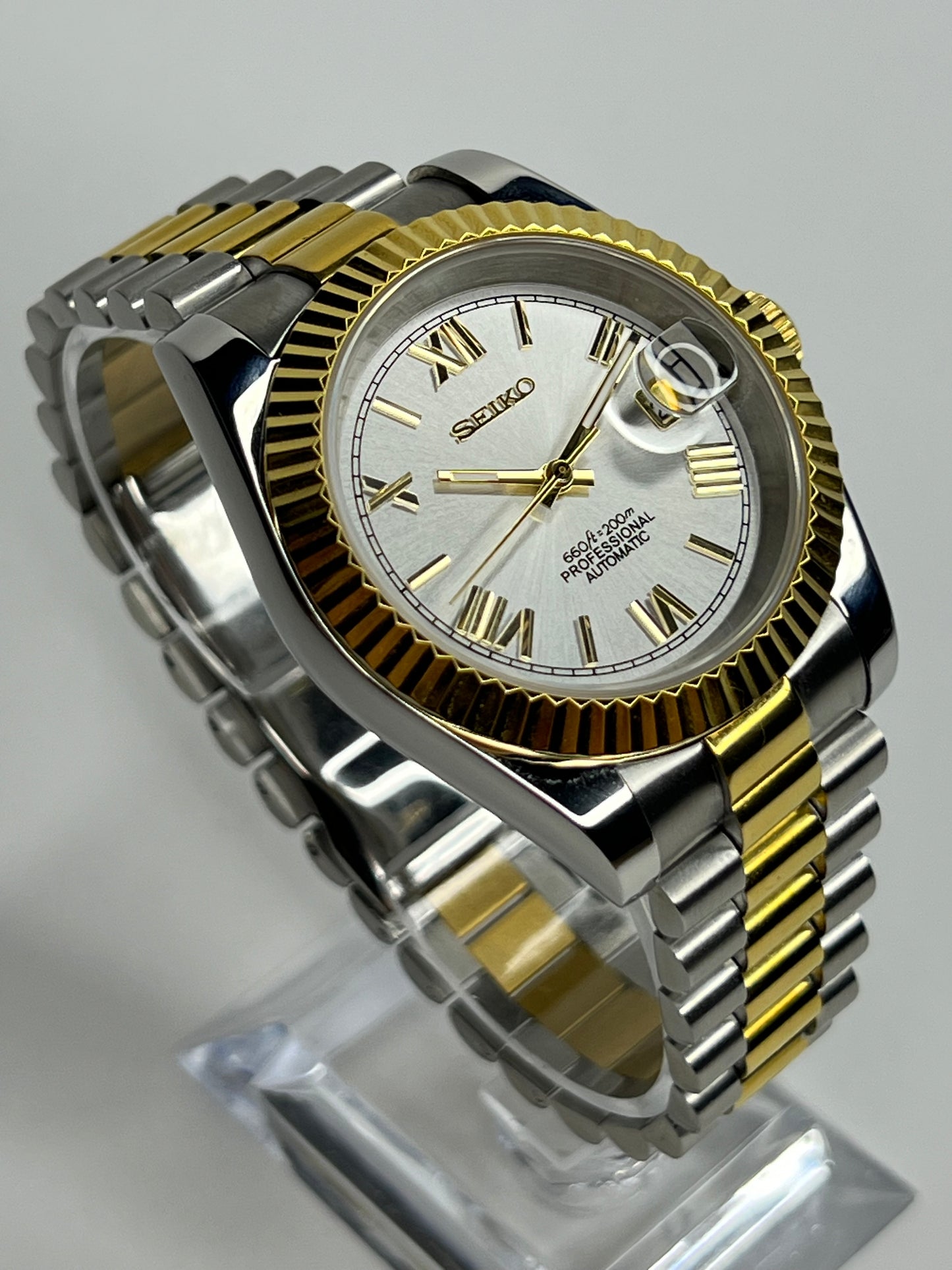 MOD Seiko Datejust Silver & Gold