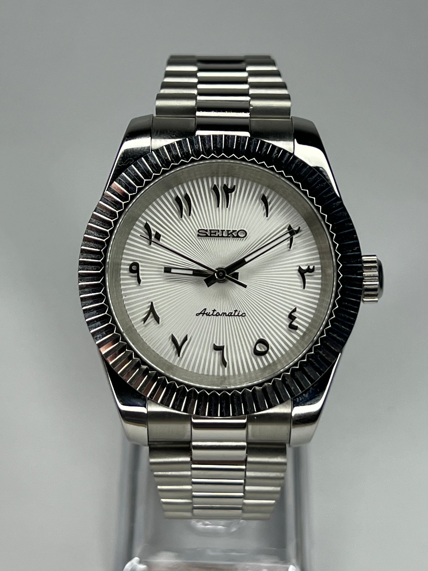 MOD Seiko Datejust White Arabic