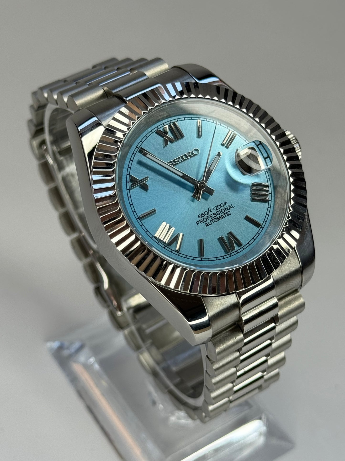 MOD Seiko Datejust Blue