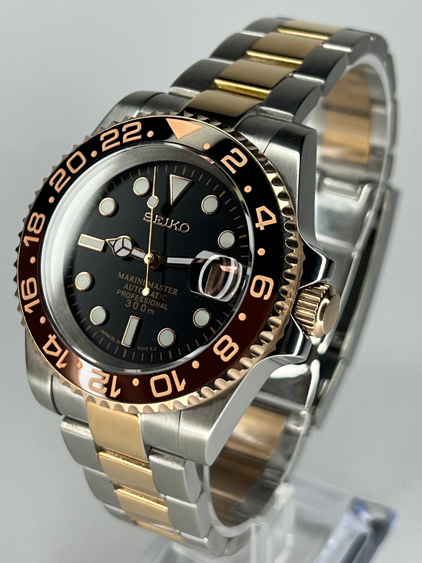 MOD Seiko Submariner RoseGold & Brown