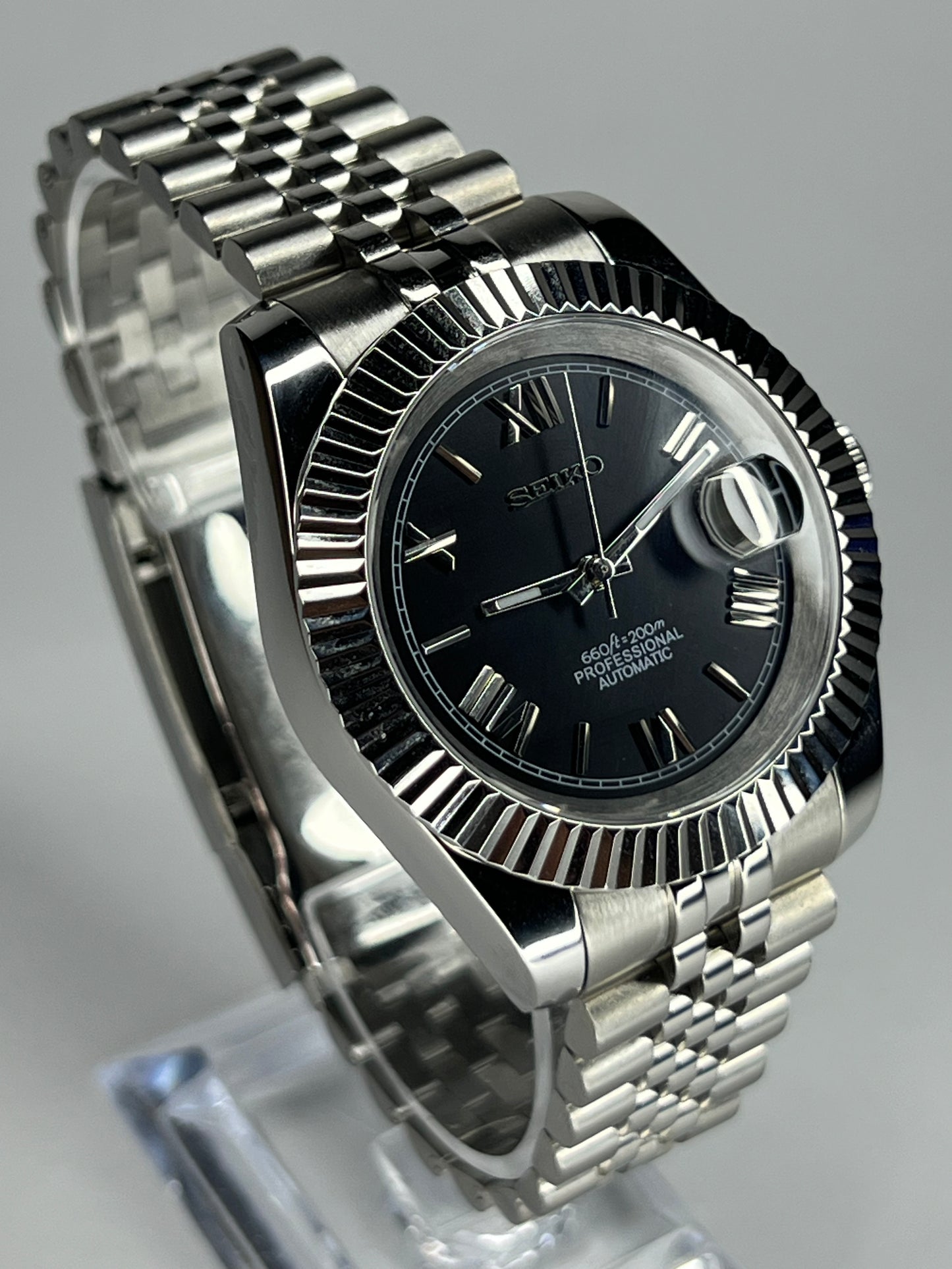 MOD Seiko Datejust Black