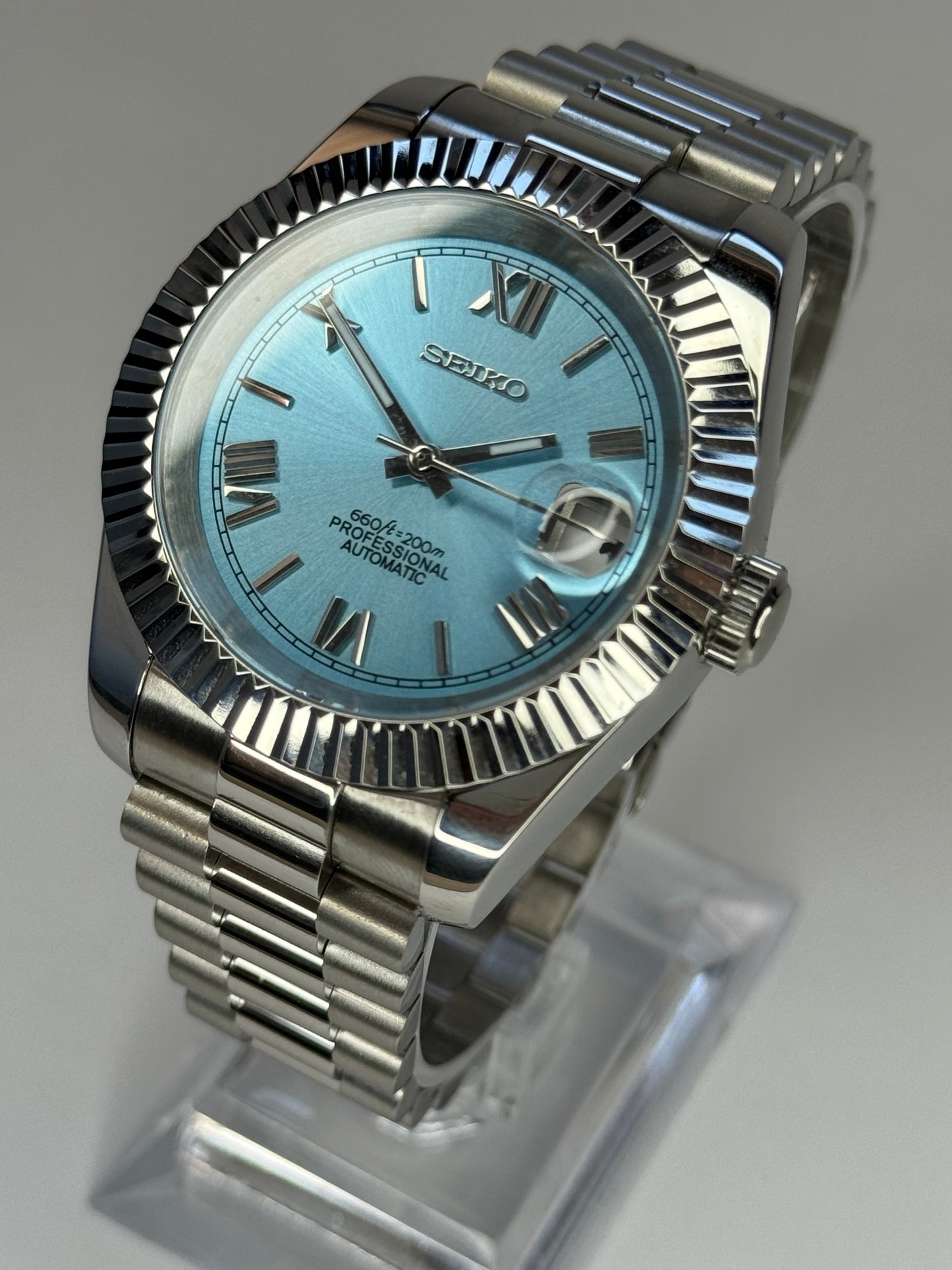 MOD Seiko Datejust Blue