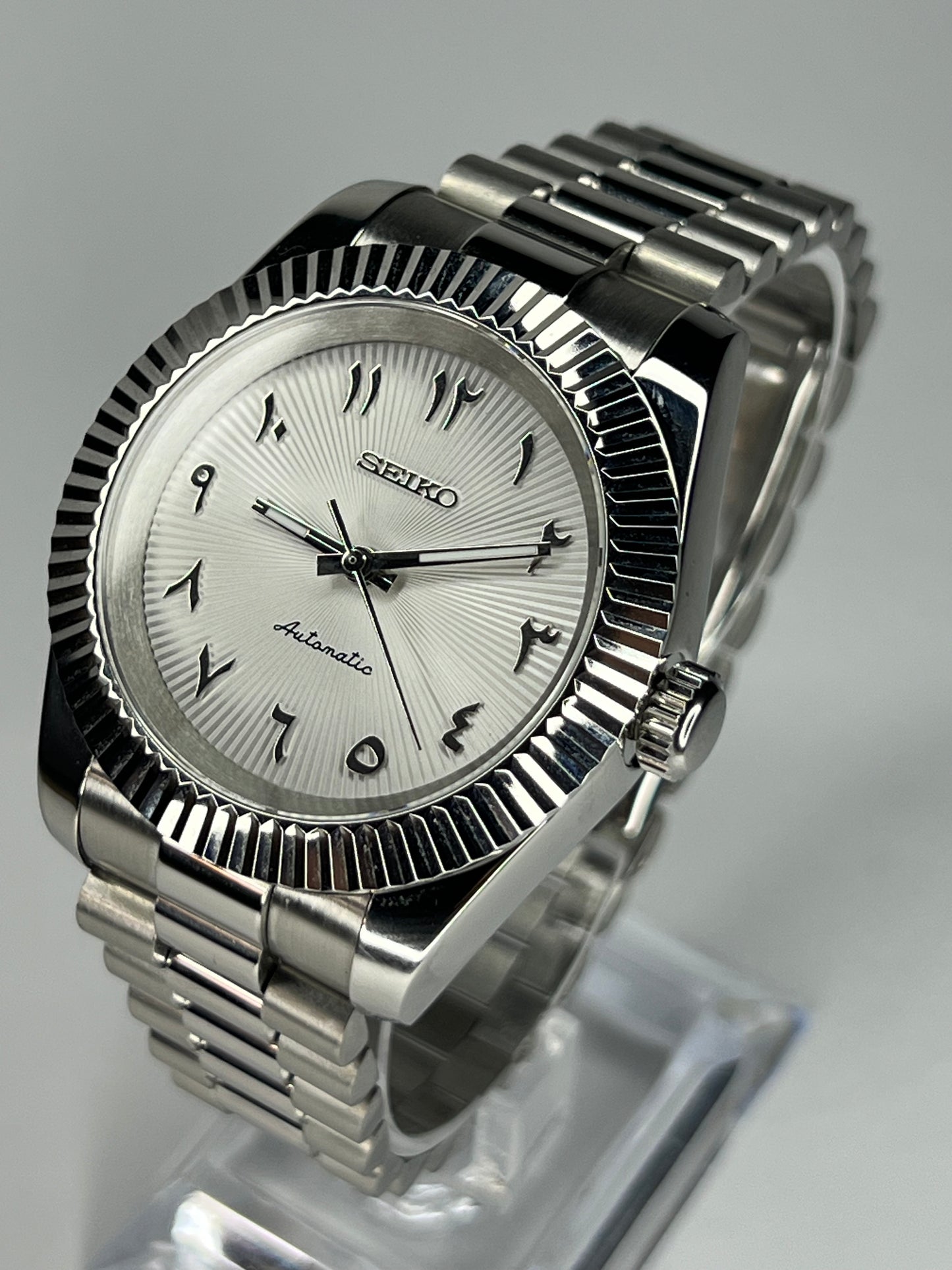 MOD Seiko Datejust White Arabic