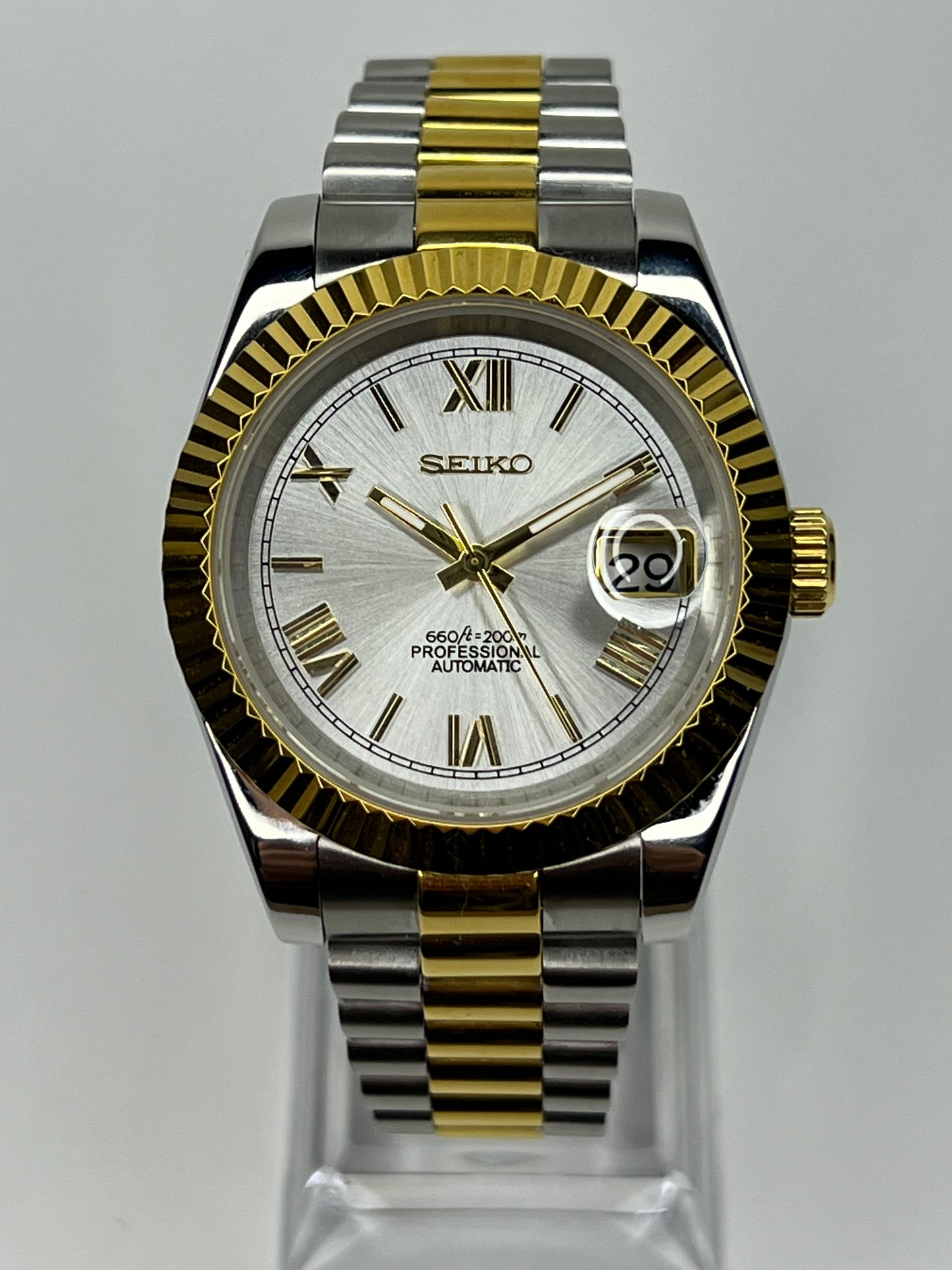 MOD Seiko Datejust Silver & Gold