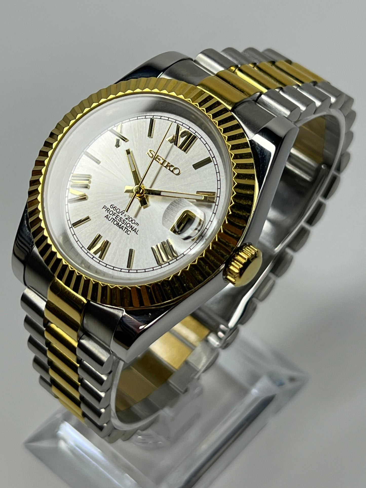 MOD Seiko Datejust Silver & Gold