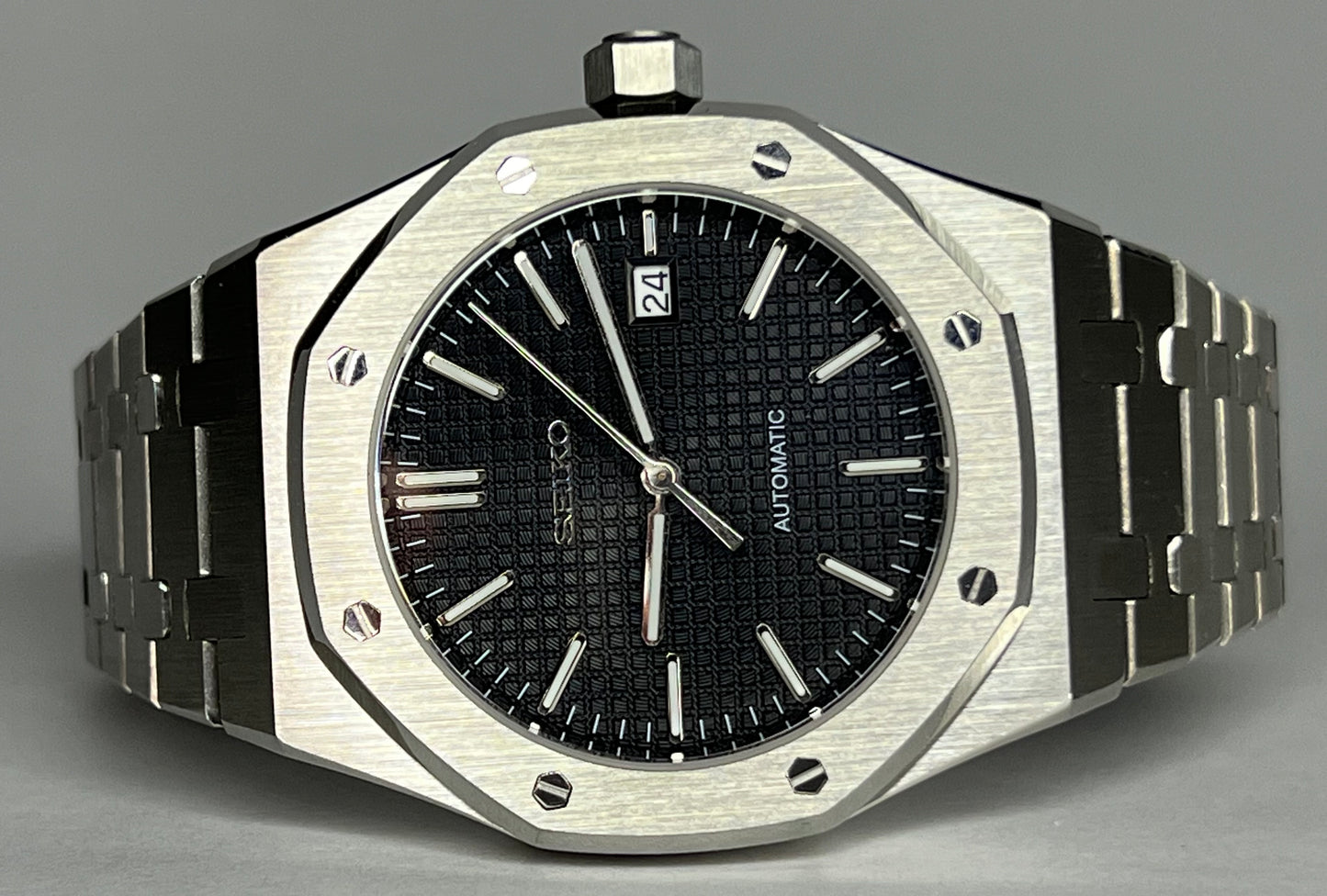 MOD Seiko Royal OAK Silver & Black