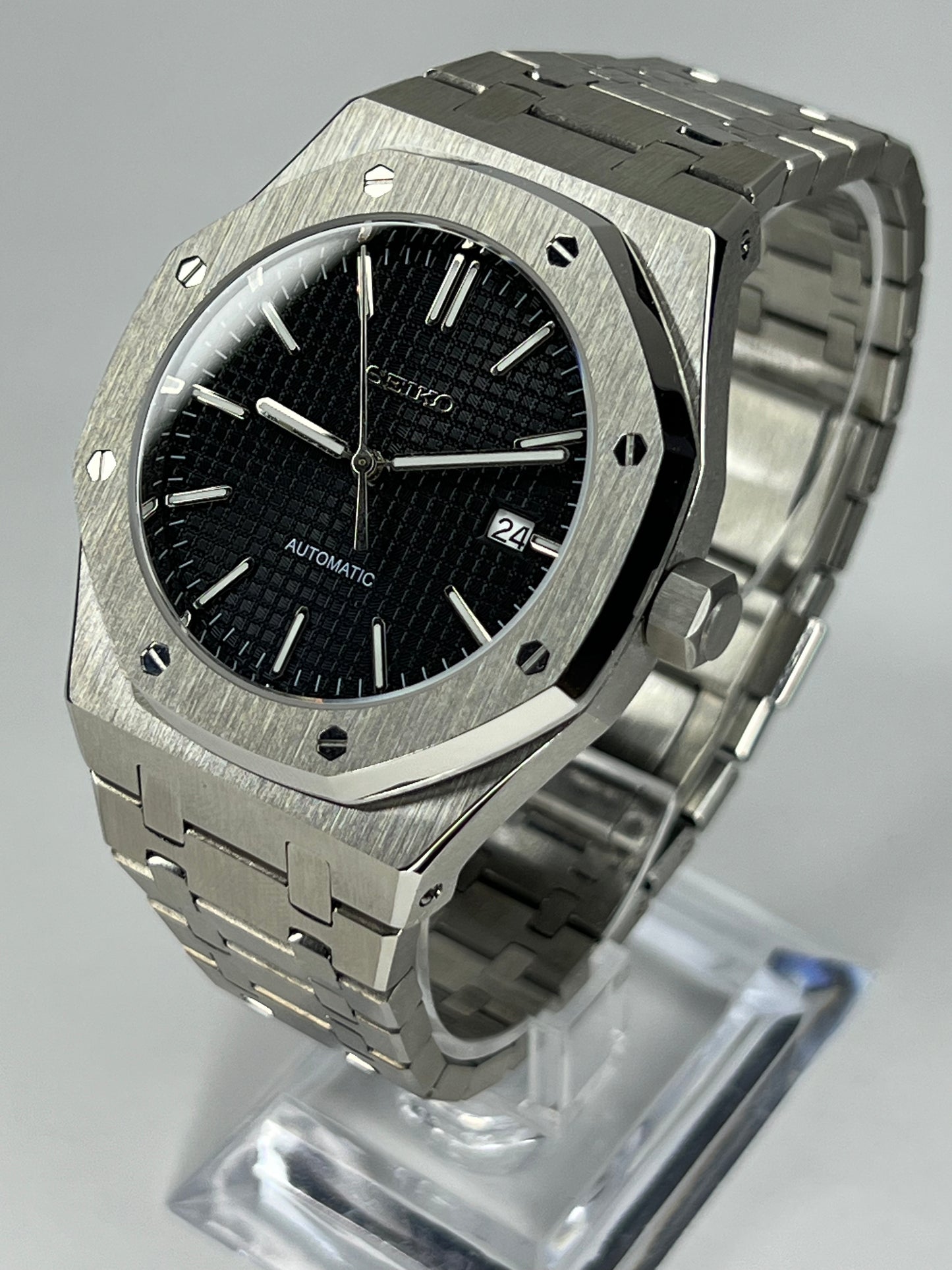 MOD Seiko Royal OAK Silver & Black