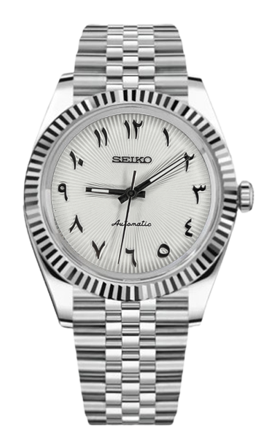 MOD Seiko Datejust White Arabic