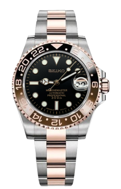 MOD Seiko Submariner RoseGold & Brown