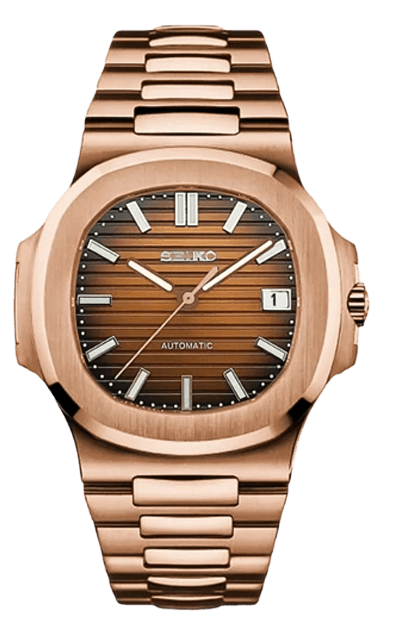 MOD Seiko Nautilus Brown - Gold Time Labs